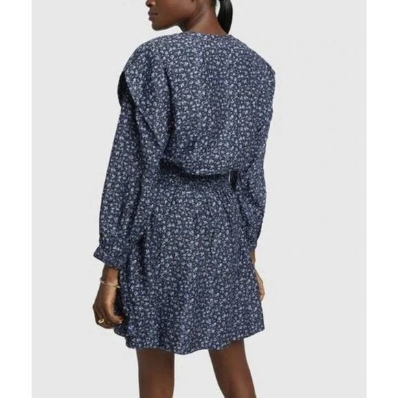 Apiece Apart Olga Mini Dress in Leafy Floral Black - Picture 2 of 7